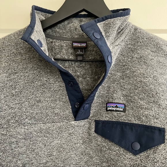 Patagonia Lightweight Synchilla Snap-T Pullover Gray/Navy - Picture 3 of 5